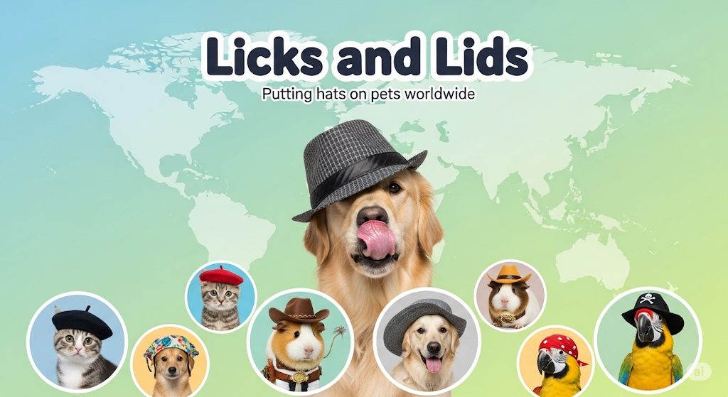 A fun banner showing pets wearing hats